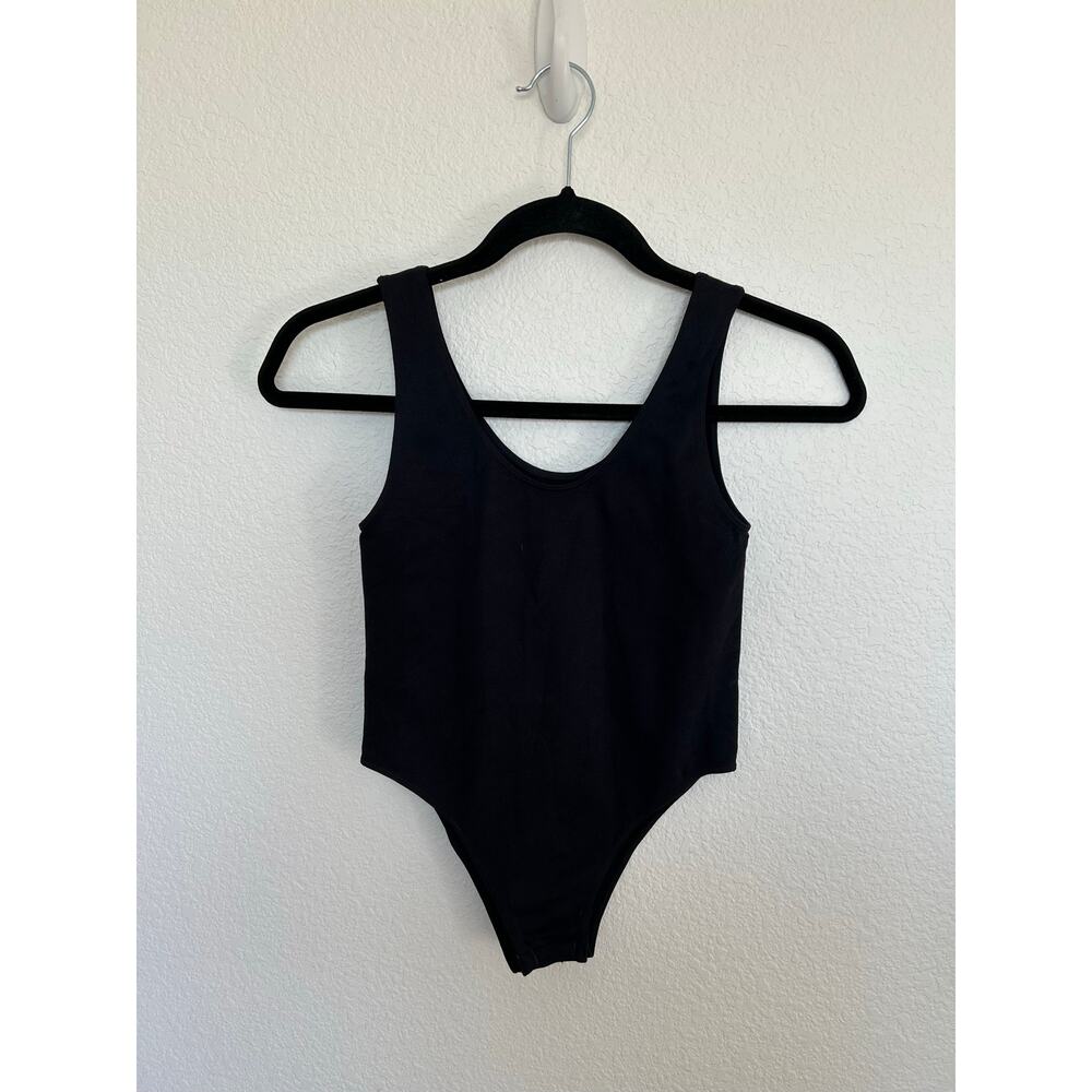 Nux basic Black Compression Tank Style Bodysuit - S